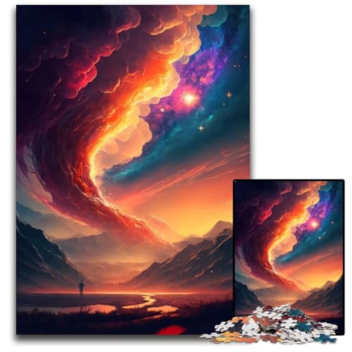 Verträumter Sonnenuntergang, 1000 Teile, Puzzle-Geschenke, Unmögliches Puzzle für Erwachsene, Herausforderndes Denkspiel für Teenager, Familienspaß, Interaktives Spiel, 50x75cm von LGSHENG