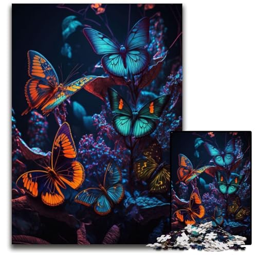 Weltraum-Schmetterling, 1000-teiliges Puzzle, Holzpuzzle, DIY-Dekoration, Gehirn-Herausforderung, für Erwachsene, Familie, 26x38cm von LGSHENG