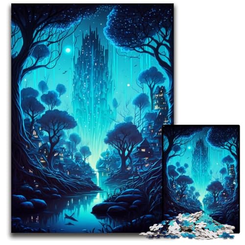 Winziges Dorf im Dschungel, 1000-teiliges Puzzle für Erwachsene, Holzpuzzle für Heimdekoration, Gehirntraining, 50x75cm Winziges Dorf im Dschungel, 1000-teiliges Puzzle für Erwachsene, Holzpuzzle für Heimdekoration, Gehirntraining, 50x75cm von LGSHENG