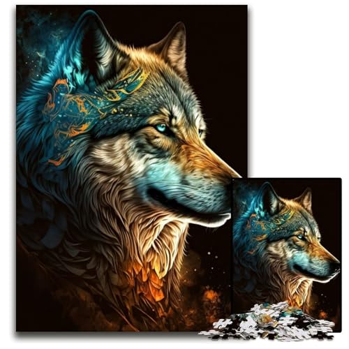 Wolf Cyber Puzzles für Erwachsene, 1000-teiliges Holzpuzzle für Erwachsene, anspruchsvolles Denkspiel für Teenager, Spaß für den Familienspieleabend, 26x38cm Wolf Cyber Puzzles für Erwachsene, 1000-teiliges Holzpuzzle für Erwachsene, anspruchsvolles Denkspiel für Teenager, Spaß für den Familienspieleabend, 26x38cm von LGSHENG
