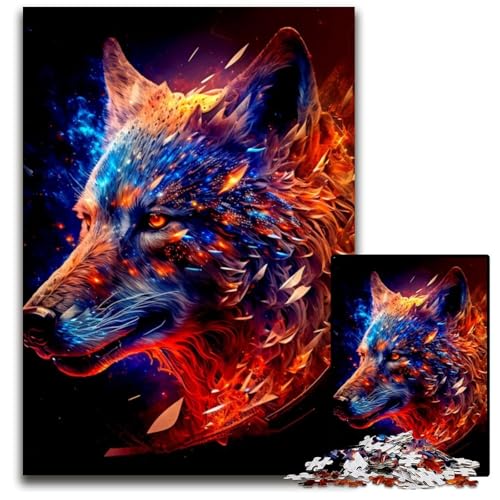 Wolf-Puzzle 1000 Teile für Erwachsene, anspruchsvolle Rätsel, Denksportaufgabe, Spiel für Erwachsene, interaktive Familienaktivität, 26x38cm von LGSHENG
