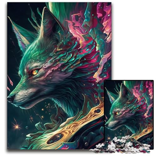 Wolf Traumhaftes 1000-teiliges Puzzle aus Holz für Erwachsene, anspruchsvolles Denkspiel, entspannendes Spielzeug für Teenager, 50x75cm Wolf Traumhaftes 1000-teiliges Puzzle aus Holz für Erwachsene, anspruchsvolles Denkspiel, entspannendes Spielzeug für Teenager, 50x75cm von LGSHENG