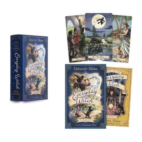 LGWJHCY 78 Witch Tarot Cards for Beginners, Portable Tarot Cards with Instructions (English Version), with Party Game Color Box, Mystery Gift for Boyfriend von LGWJHCY
