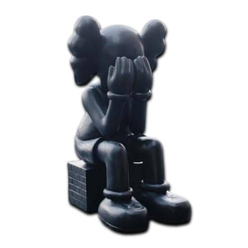 LGWJHCY K-AWS Sit 10CM Model Art Toys Action Figure, Creative Cartoon Character KAWS Moldel Statue Companion Art Toys Action Figure Collectible Model Toy(Black) von LGWJHCY