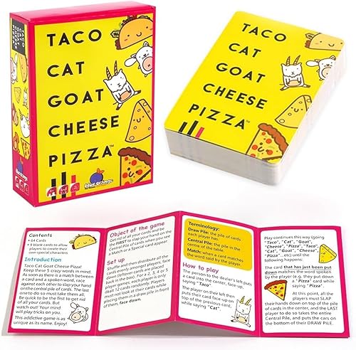 LGWJHCY Taco Cat Goat Cheese Pizza Taco Cat Goat Cheese Pizza Card Game Blue Orange Party Game for 2-8 Players Ages 8+ Years, 10-30 Minutes Playing Time LGWJHCY Taco Cat Goat Cheese Pizza Taco Cat Goat Cheese Pizza Card Game Blue Orange Party Game for 2-8 Players Ages 8+ Years, 10-30 Minutes Playing Time von LGWJHCY