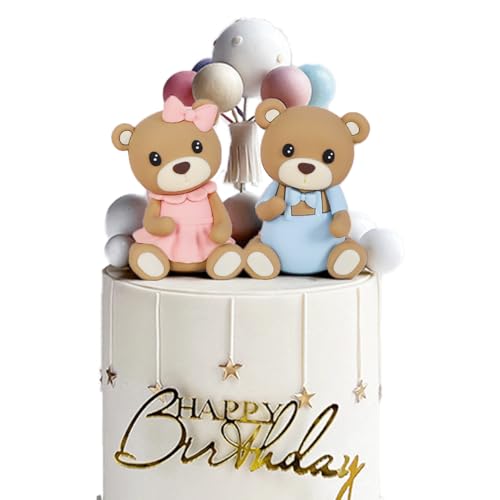 LGWJHCY Teddy Bear Cake Decoration, Teddy Bear Cake Topper, Cake Decoration for Baby Shower, Birthday Party, Anniversary Decoration for Valentine's Day, Wedding, Anniversary, Birthday LGWJHCY Teddy Bear Cake Decoration, Teddy Bear Cake Topper, Cake Decoration for Baby Shower, Birthday Party, Anniversary Decoration for Valentine's Day, Wedding, Anniversary, Birthday von LGWJHCY