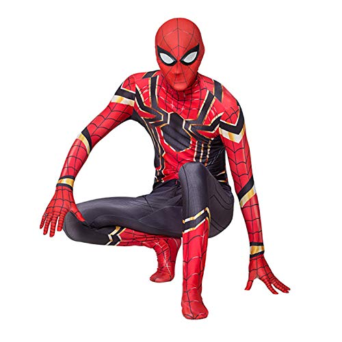 Eisen Spider-Man Kostüme Superheld Cosplay Overall Halloween Avengers Bodysuit Fancy Kleid Anzug Für Geburtstagsgeschenk Party, Fancy Kleid Für Erwachsene Kinder,Iron Spiderman-Adult L(165~175cm) von LGYCB