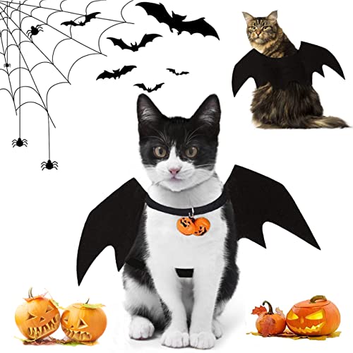LGZIN Hund Fledermaus Kostüme, Fledermaus Katze, Halloween Hund kostüm, Haustier Fledermausflügel, mit 2 Pumpkin Bell, Halloween Haustier Kostüm, für Haustiere Hunde und Katzen, Halloween Partys von LGZIN