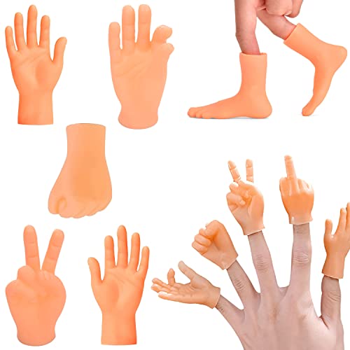 Hands Mini Puppets, 8 Stück Finger Klein, Fingerpuppen Hände, Kleine Finger Hände, Fingerpuppe Lustiges Set, Mini Finger Hände, Kleine Hände Fingerpuppen, für Familie Freund Spiele Party von LGZIN