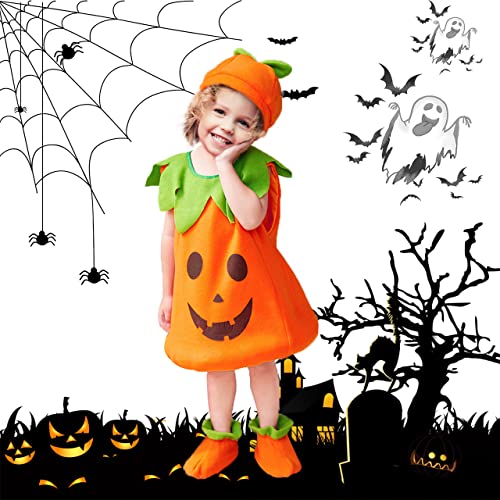 LGZIN Halloween Kürbis Kostüm, Halloween Kostüm Kinder, Kürbis-Kostüm Kinder für Halloween, Kürbis Faschingskostüme, Kürbis-Kleidung + Hut + Schuhe, für Pumpkin Halloween Cosplay Party Kleidung LGZIN Halloween Kürbis Kostüm, Halloween Kostüm Kinder, Kürbis-Kostüm Kinder für Halloween, Kürbis Faschingskostüme, Kürbis-Kleidung + Hut + Schuhe, für Pumpkin Halloween Cosplay Party Kleidung von LGZIN