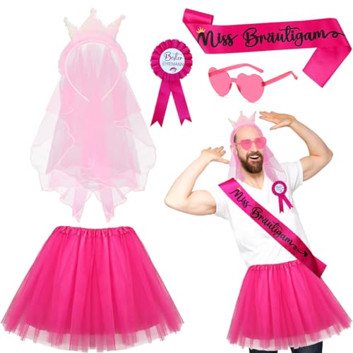 LGZIN Junggesellenabschied Männer Kostüm Outfit, JGA Kostüm Männer/Tütü Herren/Schleier JGA/JGA Schärpe, Party Kostüm Zubehör Männer Hochzeit Deko LGZIN Junggesellenabschied Männer Kostüm Outfit, JGA Kostüm Männer/Tütü Herren/Schleier JGA/JGA Schärpe, Party Kostüm Zubehör Männer Hochzeit Deko von LGZIN