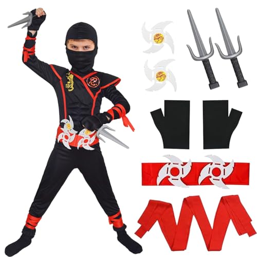 LGZIN Ninja Kostüm Set für Kinder - Jungen & Mädchen Cosplay Anzug für Halloween, Karneval und Rollenspiel - Ankleiden Outfit LGZIN Ninja Kostüm Set für Kinder - Jungen & Mädchen Cosplay Anzug für Halloween, Karneval und Rollenspiel - Ankleiden Outfit von LGZIN