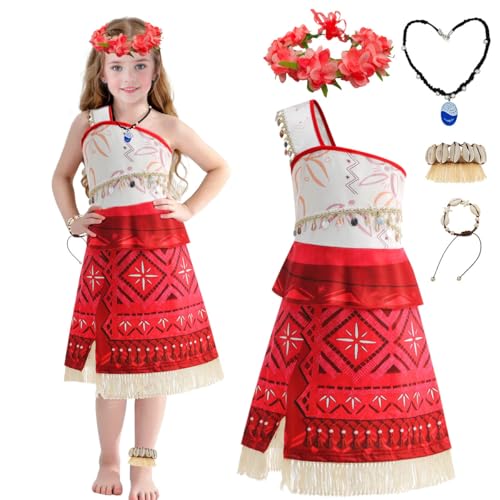 LGZIN Vaiana Kostüm Mädchen, Vaiana Kostüm Kinder, Vaiana Prinzessin Kleid mit Halskette, Kronengirlande, Armbänder und Fußkettchen, Vaiana Verkleidung Outfit, Vaiana Cosplay Kleidung für Karneval LGZIN Vaiana Kostüm Mädchen, Vaiana Kostüm Kinder, Vaiana Prinzessin Kleid mit Halskette, Kronengirlande, Armbänder und Fußkettchen, Vaiana Verkleidung Outfit, Vaiana Cosplay Kleidung für Karneval von LGZIN