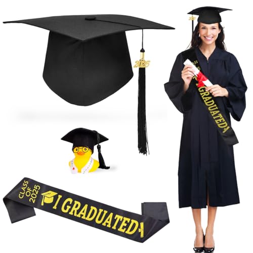 Bachelor Hut, Doktorhut Verstellbar, 2025 Bachelor Abschluss Hut mit Prüfung Bestanden Schärpe & Akademiker Gummiente, Absolventenhut Schwarz, Absolventenkappe Unisex, 2025 Graduation Deko Set Bachelor Hut, Doktorhut Verstellbar, 2025 Bachelor Abschluss Hut mit Prüfung Bestanden Schärpe & Akademiker Gummiente, Absolventenhut Schwarz, Absolventenkappe Unisex, 2025 Graduation Deko Set von LGZIN
