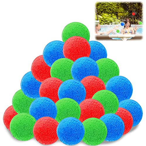 Schwamm Ball Plüschbälle, 50 STK Wasserbomben Wiederverwendbar, Wasserbomben Bälle Set Trampolin-Spielzeug, Pool- und Strandspaß, Party-Wasserballons und Strandspaß für Kinder ein Spiel Schwamm Ball Plüschbälle, 50 STK Wasserbomben Wiederverwendbar, Wasserbomben Bälle Set Trampolin-Spielzeug, Pool- und Strandspaß, Party-Wasserballons und Strandspaß für Kinder ein Spiel von LGZIN