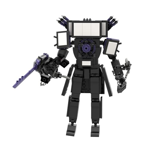 LHBM Skibid Toiletten Titan TV Man Bauspielzeug,Dunkler TV Man Building Blocks Toy,Funny Toilet Men Actionfigur Bausteine Set,Creative Spielzeug for Kids and Fans C von LHBM