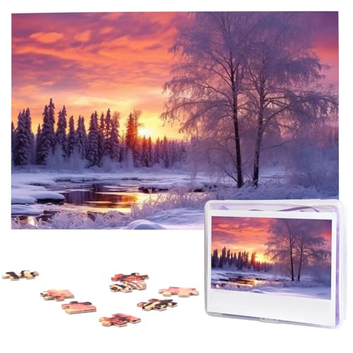 Winterlandschaftspuzzles aus Fotos – 1000-teiliges Puzzle für Erwachsene, personalisierte Bilderpuzzle, großes Teil, herausforderndes Puzzle, Heimdekoration, Geburtstagsparty, Geschenk, 74,9 x 50 cm Winterlandschaftspuzzles aus Fotos – 1000-teiliges Puzzle für Erwachsene, personalisierte Bilderpuzzle, großes Teil, herausforderndes Puzzle, Heimdekoration, Geburtstagsparty, Geschenk, 74,9 x 50 cm von LHBWCVN