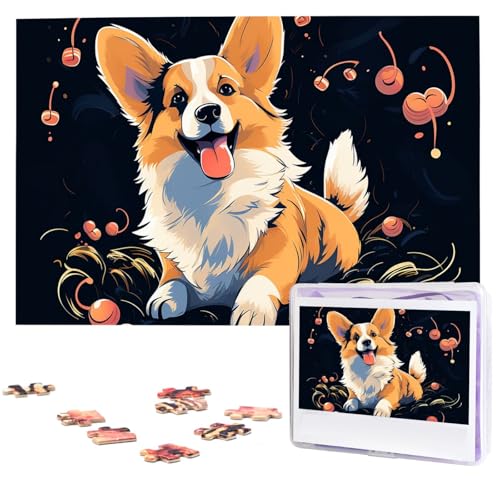 Puzzle für Erwachsene, personalisiertes Holzpuzzle, 1000 Teile, Fotopuzzle, Bild, Puzzle, Corgi Hund auf dunklem Hintergrund, benutzerdefinierte Puzzles, Hochzeitspuzzles für Geburtstag, Weihnachten Puzzle für Erwachsene, personalisiertes Holzpuzzle, 1000 Teile, Fotopuzzle, Bild, Puzzle, Corgi Hund auf dunklem Hintergrund, benutzerdefinierte Puzzles, Hochzeitspuzzles für Geburtstag, Weihnachten von LHCVSFGW