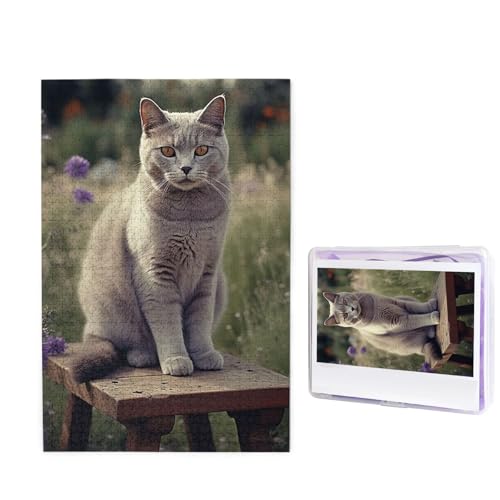 Puzzle für Erwachsene, personalisiertes Holzpuzzle, 1000 Teile, Fotopuzzle, Bild, Puzzle, graue Katze im Blumenfeld, individuelle Puzzles, Hochzeitspuzzles für Geburtstag, Weihnachten Puzzle für Erwachsene, personalisiertes Holzpuzzle, 1000 Teile, Fotopuzzle, Bild, Puzzle, graue Katze im Blumenfeld, individuelle Puzzles, Hochzeitspuzzles für Geburtstag, Weihnachten von LHCVSFGW
