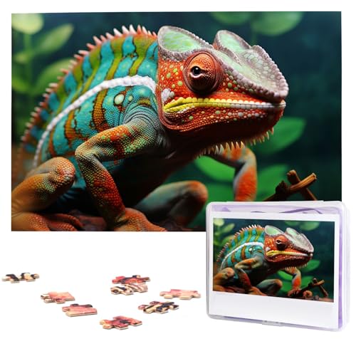 Puzzle für Erwachsene, personalisiertes Holzpuzzle, 1000 Teile, Fotopuzzle, Bild, Puzzle, niedliches Chamäleon, benutzerdefinierte Puzzles, Hochzeitspuzzles für Geburtstag, Weihnachten Puzzle für Erwachsene, personalisiertes Holzpuzzle, 1000 Teile, Fotopuzzle, Bild, Puzzle, niedliches Chamäleon, benutzerdefinierte Puzzles, Hochzeitspuzzles für Geburtstag, Weihnachten von LHCVSFGW