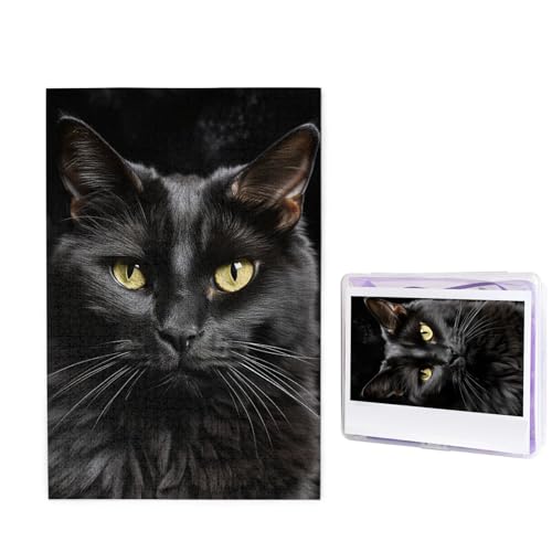 Puzzle für Erwachsene, personalisiertes Holzpuzzle, 1000 Teile, Fotopuzzle, Bild, Puzzle, schwarze Katze auf schwarzem Hintergrund, individuelle Puzzle, Hochzeitspuzzles für Geburtstag, Weihnachten Puzzle für Erwachsene, personalisiertes Holzpuzzle, 1000 Teile, Fotopuzzle, Bild, Puzzle, schwarze Katze auf schwarzem Hintergrund, individuelle Puzzle, Hochzeitspuzzles für Geburtstag, Weihnachten von LHCVSFGW