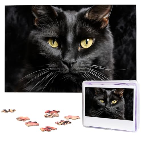Puzzle für Erwachsene, personalisiertes Holzpuzzle, 1000 Teile, Fotopuzzle, Bild, Puzzle, schwarze Katze auf schwarzem Hintergrund, individuelle Puzzles, Hochzeitspuzzles für Geburtstag, Weihnachten Puzzle für Erwachsene, personalisiertes Holzpuzzle, 1000 Teile, Fotopuzzle, Bild, Puzzle, schwarze Katze auf schwarzem Hintergrund, individuelle Puzzles, Hochzeitspuzzles für Geburtstag, Weihnachten von LHCVSFGW