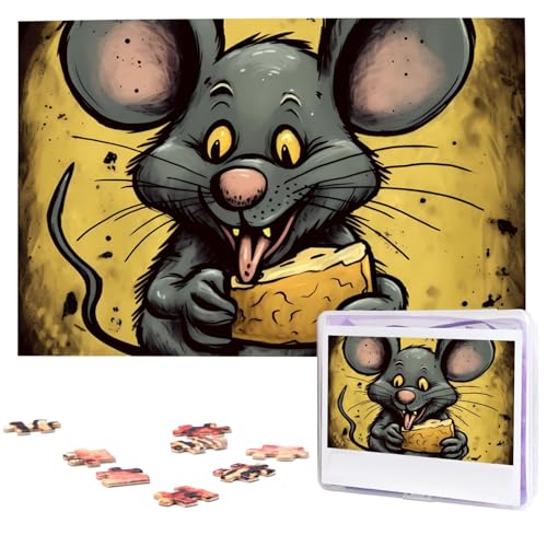 Puzzle für Erwachsene, personalisiertes Holzpuzzle, 1000 Teile, Fotopuzzle, Bild, Ratte isst ein Stück Käse, benutzerdefinierte Puzzles, Hochzeitspuzzles für Geburtstag, Weihnachten Puzzle für Erwachsene, personalisiertes Holzpuzzle, 1000 Teile, Fotopuzzle, Bild, Ratte isst ein Stück Käse, benutzerdefinierte Puzzles, Hochzeitspuzzles für Geburtstag, Weihnachten von LHCVSFGW