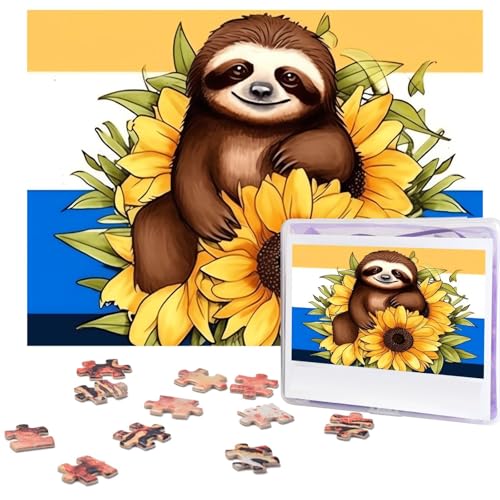 Puzzle für Erwachsene, personalisiertes Holzpuzzle, 500 Teile, Fotopuzzle, Bild, Puzzle, Cartoon-Faultier, sitzend auf Sonnenblume, individuelle Puzzles, Hochzeitspuzzles für Geburtstag, Weihnachten Puzzle für Erwachsene, personalisiertes Holzpuzzle, 500 Teile, Fotopuzzle, Bild, Puzzle, Cartoon-Faultier, sitzend auf Sonnenblume, individuelle Puzzles, Hochzeitspuzzles für Geburtstag, Weihnachten von LHCVSFGW