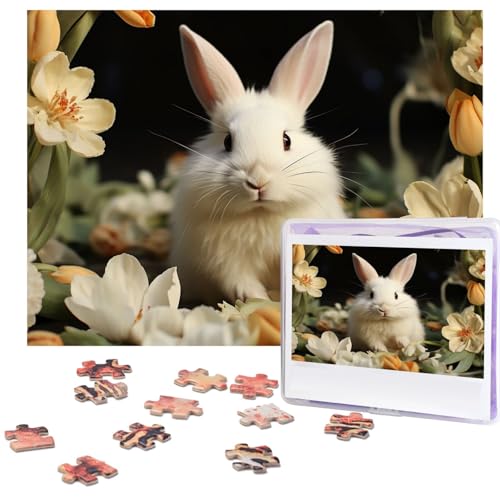 Puzzle für Erwachsene, personalisiertes Holzpuzzle, 500 Teile, Fotopuzzle, Bild, Puzzle, weißes Kaninchen und Lilien, individuelle Puzzle, Hochzeitspuzzles für Geburtstag, Weihnachten Puzzle für Erwachsene, personalisiertes Holzpuzzle, 500 Teile, Fotopuzzle, Bild, Puzzle, weißes Kaninchen und Lilien, individuelle Puzzle, Hochzeitspuzzles für Geburtstag, Weihnachten von LHCVSFGW