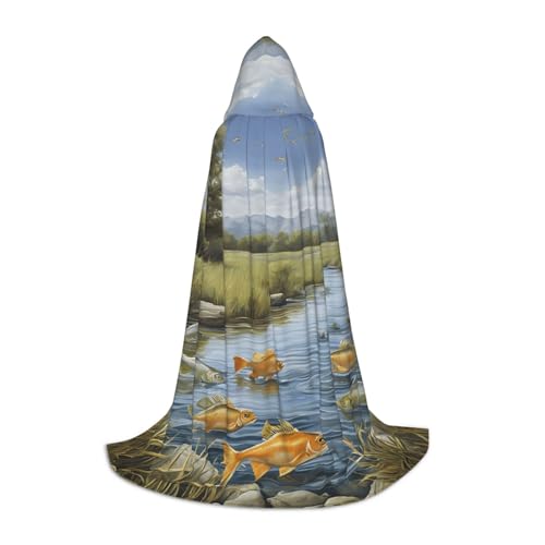 Angelsee, Fischer, Teenager, Halloween, Kapuzenumhang, langer Umhang mit übergroßer Kapuze, für Cosplay-Kostümpartys Angelsee, Fischer, Teenager, Halloween, Kapuzenumhang, langer Umhang mit übergroßer Kapuze, für Cosplay-Kostümpartys von LHFIOHIRG