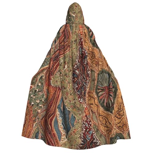 LHFIOHIRG (Afrikanisches Textil-Patchwork) Umhang mit Kapuze in voller Länge für Erwachsene, Herren, Damen, Halloween, Cosplay, Kostüm, Robe mit Kapuze von LHFIOHIRG