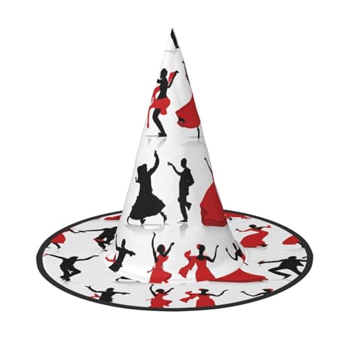 LHFIOHIRG (Ballsaaltanz) Hexenhut für Erwachsene, faltbar, spitzer Hut, Halloween-Kostüm, Zubehör für Frauen, Cosplay, Partys, Urlaubsdekoration von LHFIOHIRG