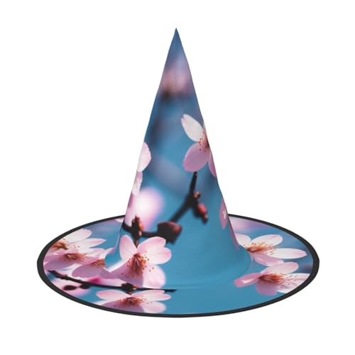 LHFIOHIRG (Blumenmuster) Hexenhut für Erwachsene, faltbar, spitzer Hut, Halloween-Kostüm, Zubehör für Frauen, Cosplay, Partys, Urlaubsdekoration von LHFIOHIRG