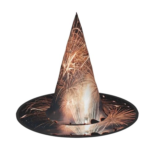 LHFIOHIRG (Fireworks) Hexenhut für Erwachsene, faltbar, spitzer Hut, Halloween-Kostüm, Zubehör für Frauen, Cosplay, Partys, Feiertagsdekoration von LHFIOHIRG
