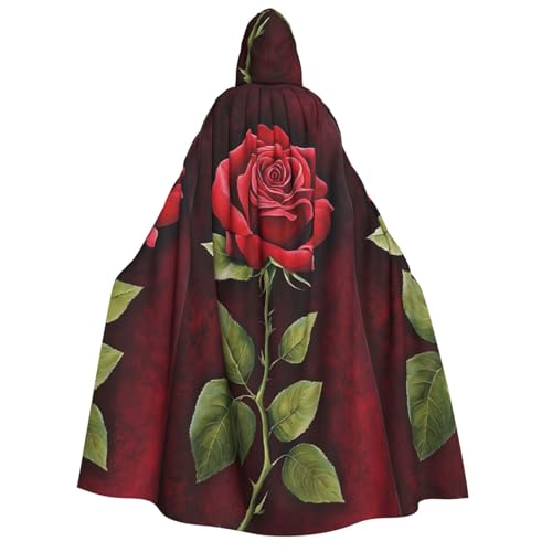 LHFIOHIRG (Gothic Rose) Umhang mit Kapuze in voller Länge für Erwachsene, Herren, Damen, Halloween, Cosplay, Kostüm, Robe mit Kapuze von LHFIOHIRG