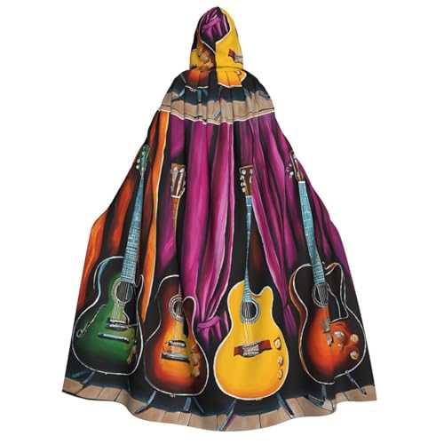 LHFIOHIRG (Guitar Collection) Umhang mit Kapuze in voller Länge für Erwachsene, Herren, Damen, Halloween, Cosplay, Kostüm, Robe mit Kapuze von LHFIOHIRG