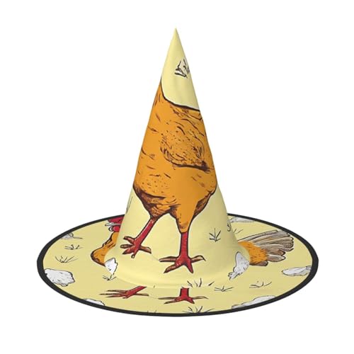LHFIOHIRG (Huhn Küken) Erwachsene Hexenhut Faltbarer Spitzhut Halloween Kostüm Zubehör für Frauen Cosplay Partys Urlaub Dekoration von LHFIOHIRG