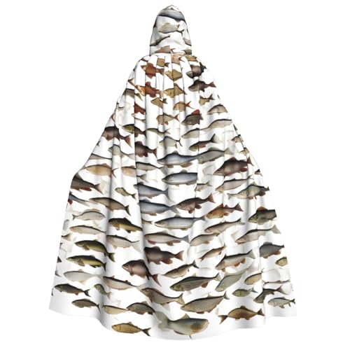 LHFIOHIRG (Lachs) Umhang mit Kapuze in voller Länge für Erwachsene, Herren, Damen, Halloween, Cosplay, Kostüm, Robe mit Kapuze von LHFIOHIRG