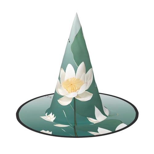 LHFIOHIRG (Libelle mit Seerose) Hexenhut für Erwachsene, faltbar, spitzer Hut, Halloween-Kostüm, Zubehör für Frauen, Cosplay, Partys, Urlaubsdekoration von LHFIOHIRG