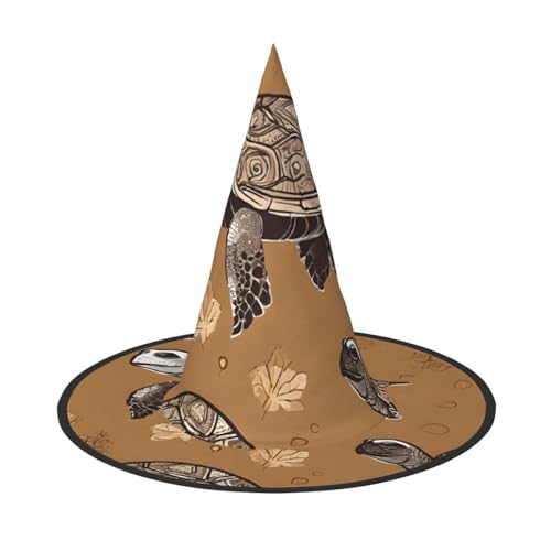 LHFIOHIRG (Meeresschildkröten) Hexenhut für Erwachsene, faltbar, spitzer Hut, Halloween-Kostüm, Zubehör für Damen, Cosplay, Partys, Urlaubsdekoration von LHFIOHIRG