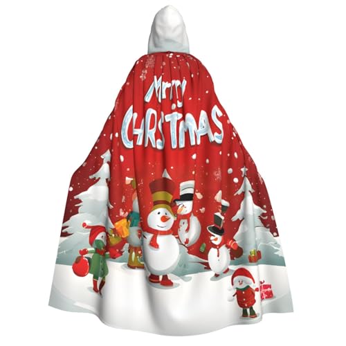 LHFIOHIRG (Merry Christmas) Umhang mit Kapuze in voller Länge für Erwachsene, Herren, Damen, Halloween, Cosplay, Kostüm, Robe mit Kapuze von LHFIOHIRG