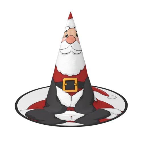 LHFIOHIRG (Niedlicher Weihnachtsmann) Hexenhut für Erwachsene, faltbar, spitzer Hut, Halloween-Kostüm, Zubehör für Frauen, Cosplay, Partys, Feiertagsdekoration von LHFIOHIRG