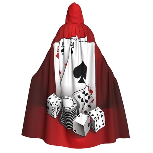 LHFIOHIRG (Pokerturnier) Umhang mit Kapuze in voller Länge für Erwachsene, Herren, Damen, Halloween, Cosplay, Kostüm, Robe mit Kapuze von LHFIOHIRG