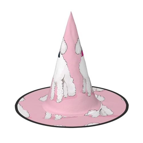 LHFIOHIRG (Pudelhunde) Hexenhut für Erwachsene, faltbar, spitzer Hut, Halloween-Kostüm, Zubehör für Frauen, Cosplay, Partys, Urlaubsdekoration von LHFIOHIRG