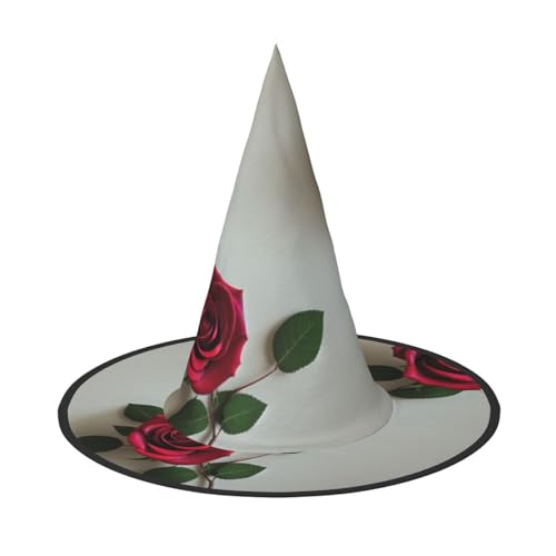 LHFIOHIRG (Rosen) Hexenhut für Erwachsene, faltbar, spitzer Hut, Halloween-Kostüm, Zubehör für Frauen, Cosplay, Partys, Urlaubsdekoration von LHFIOHIRG