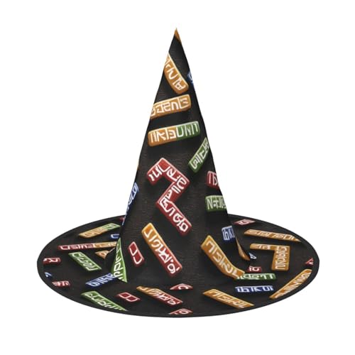 LHFIOHIRG (Rune Shape Bar) Erwachsene Hexenhut Faltbarer Spitzhut Halloween Kostüm Zubehör für Frauen Cosplay Partys Urlaub Dekoration von LHFIOHIRG