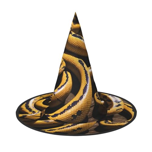 LHFIOHIRG (Schlange) Hexenhut für Erwachsene, faltbar, spitzer Hut, Halloween-Kostüm, Zubehör für Frauen, Cosplay, Partys, Feiertagsdekoration von LHFIOHIRG