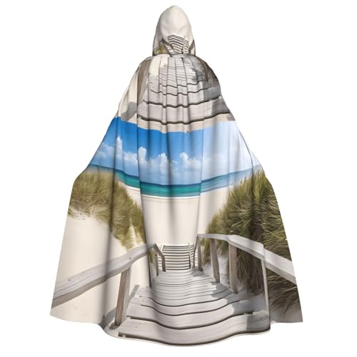 LHFIOHIRG (Strandlandschaft) Umhang mit Kapuze in voller Länge für Erwachsene, Herren, Damen, Halloween, Cosplay, Kostüm, Robe mit Kapuze von LHFIOHIRG