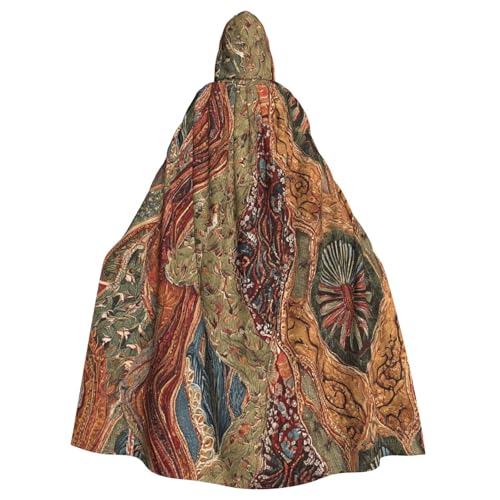 LHFIOHIRG Afrikanischer Textil-Patchwork-Umhang mit Kapuze für Erwachsene, Halloween-Kostüm, Robe für Männer und Frauen, Cosplay-Party LHFIOHIRG Afrikanischer Textil-Patchwork-Umhang mit Kapuze für Erwachsene, Halloween-Kostüm, Robe für Männer und Frauen, Cosplay-Party von LHFIOHIRG