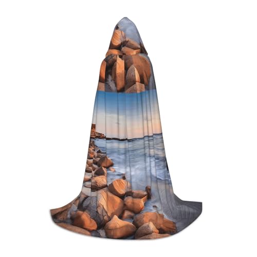 LHFIOHIRG Beach Maui Hawaii Sonnenuntergang Meer Wellen Wolken Teenager Halloween Kapuzenumhang Langer Umhang mit übergroßer Kapuze für Cosplay Kostüm Partys von LHFIOHIRG